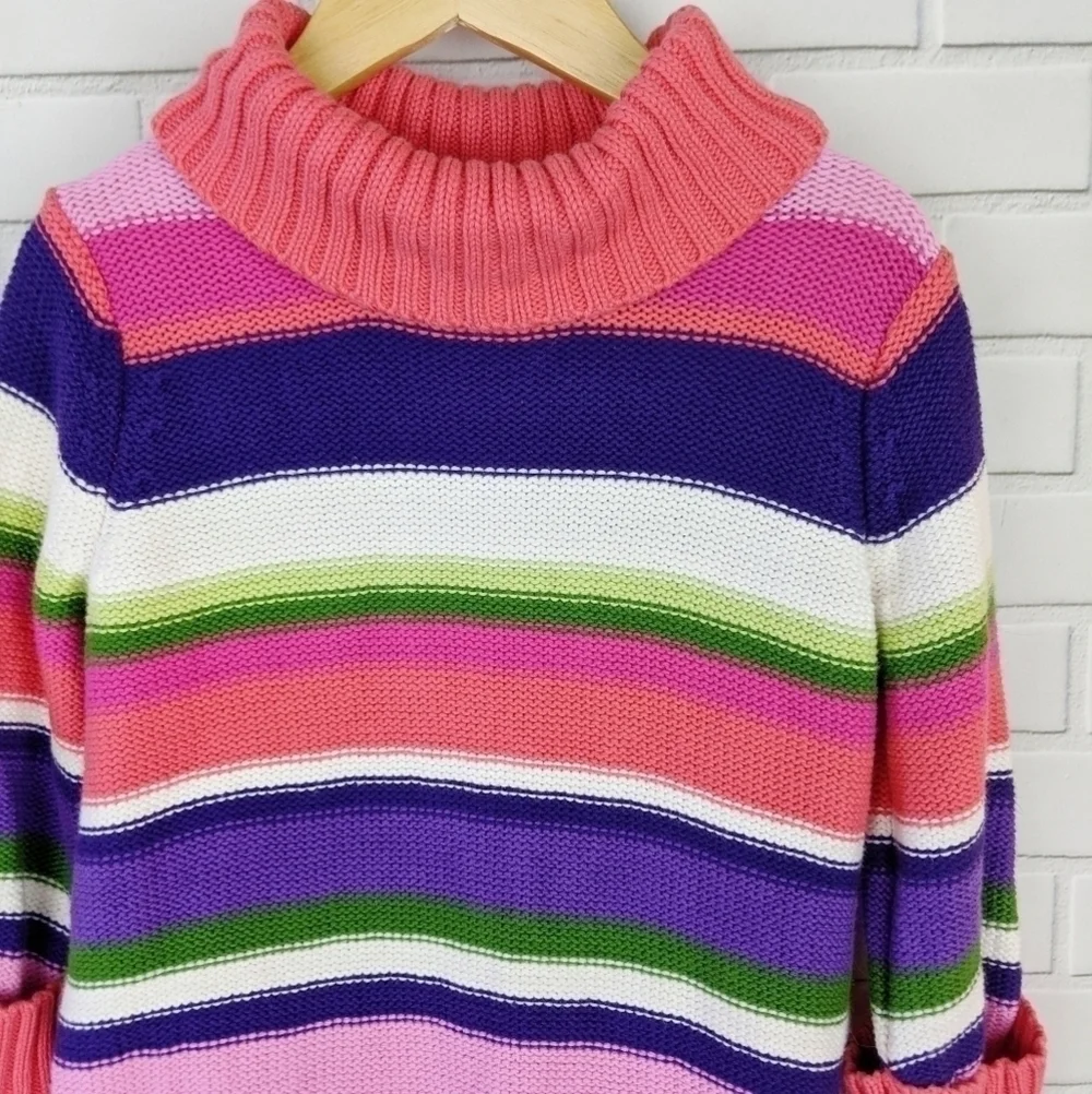 Gymboree Colorful‎ Striped Sweater Tunic Dress Kids Girls Small 5-6